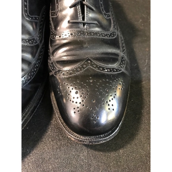 Johnston & Murphy Black Leather Cap Toe Oxfords Mens Dress Shoe Size 11 1/2 11.5 - Picture 4 of 9